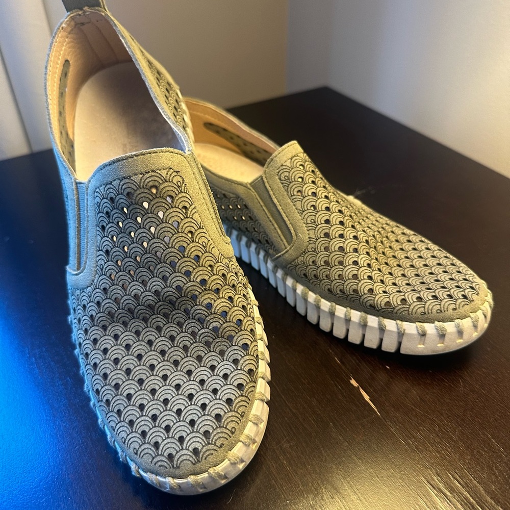 Ilse Jacobsen Gray Patterned Men's Loafers